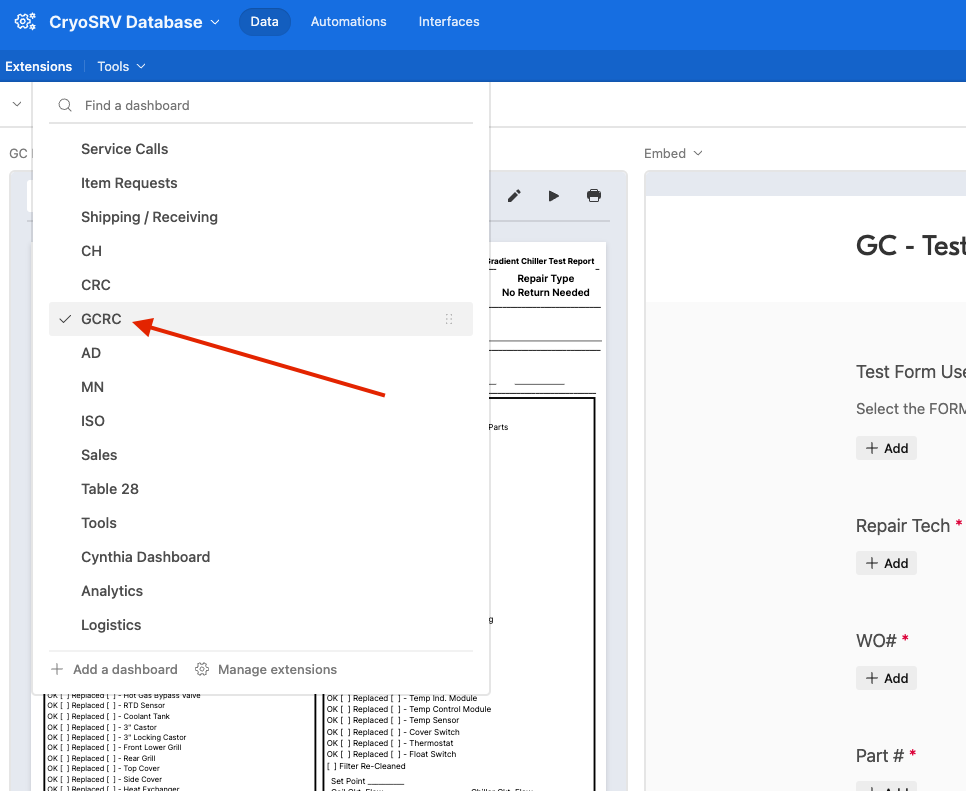 extension drop down image