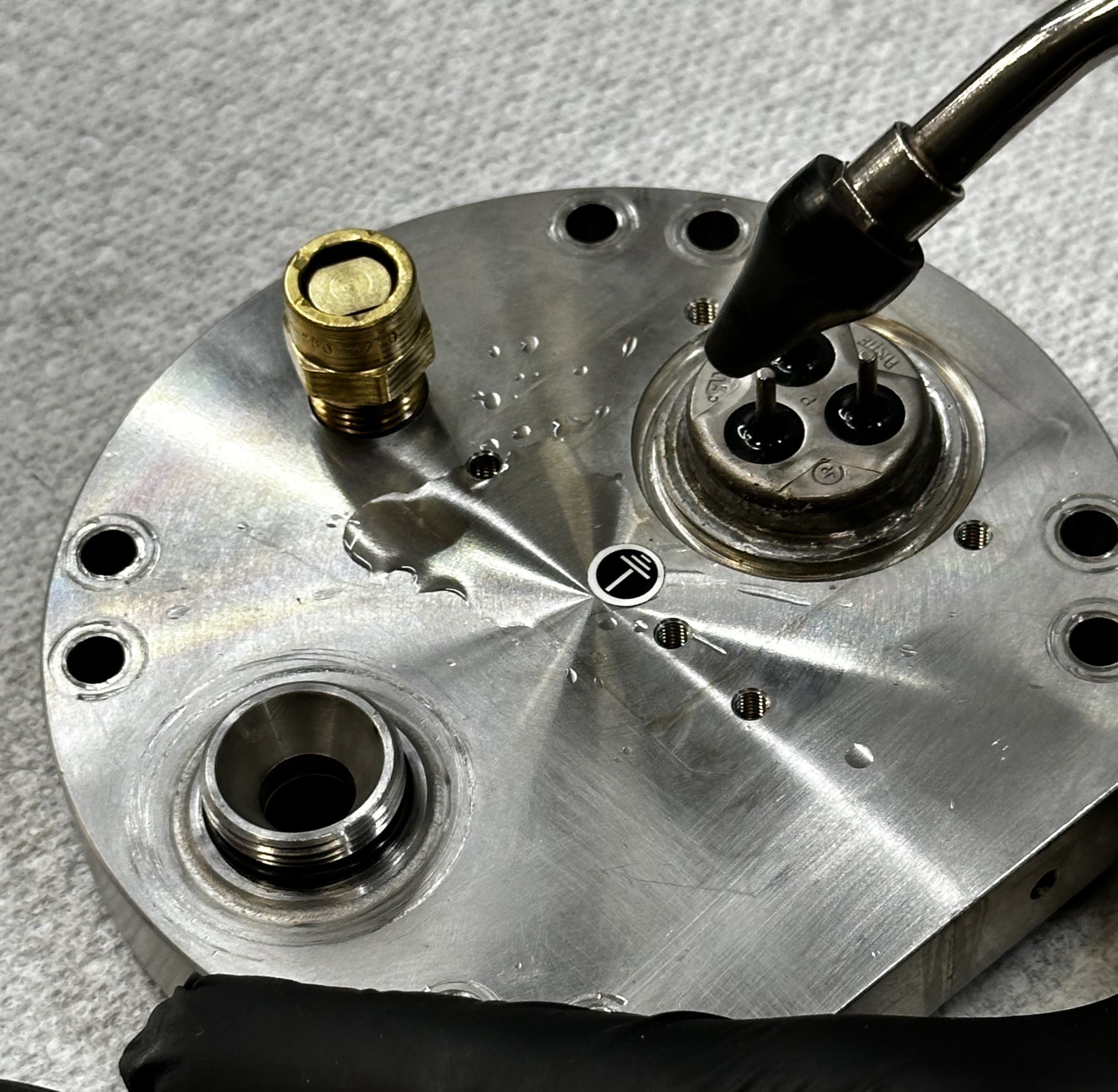 blowing alcohol off the end plate.