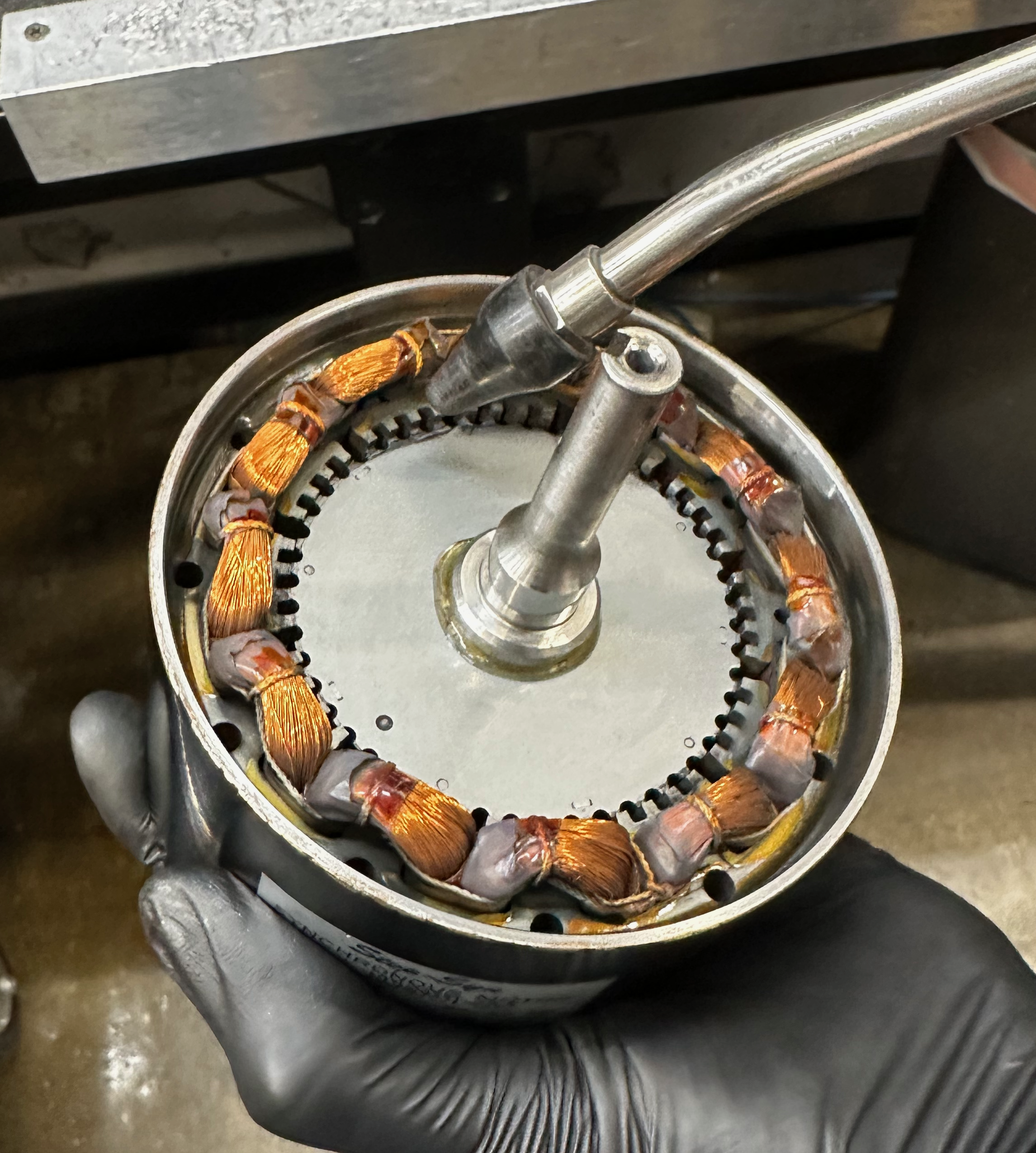 blowing air between the stator and the rotor.