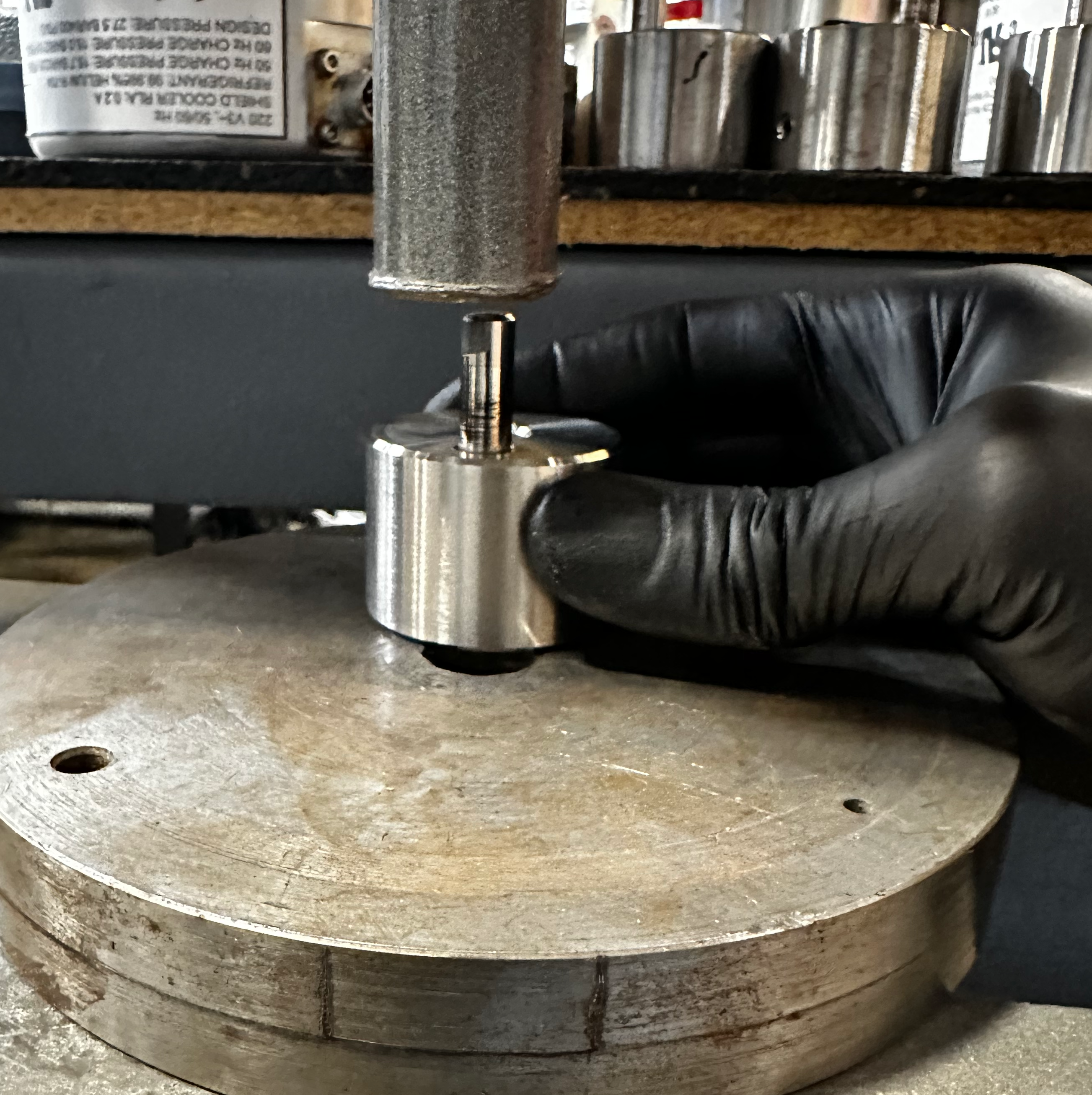 center the crank under the Hydraulic press