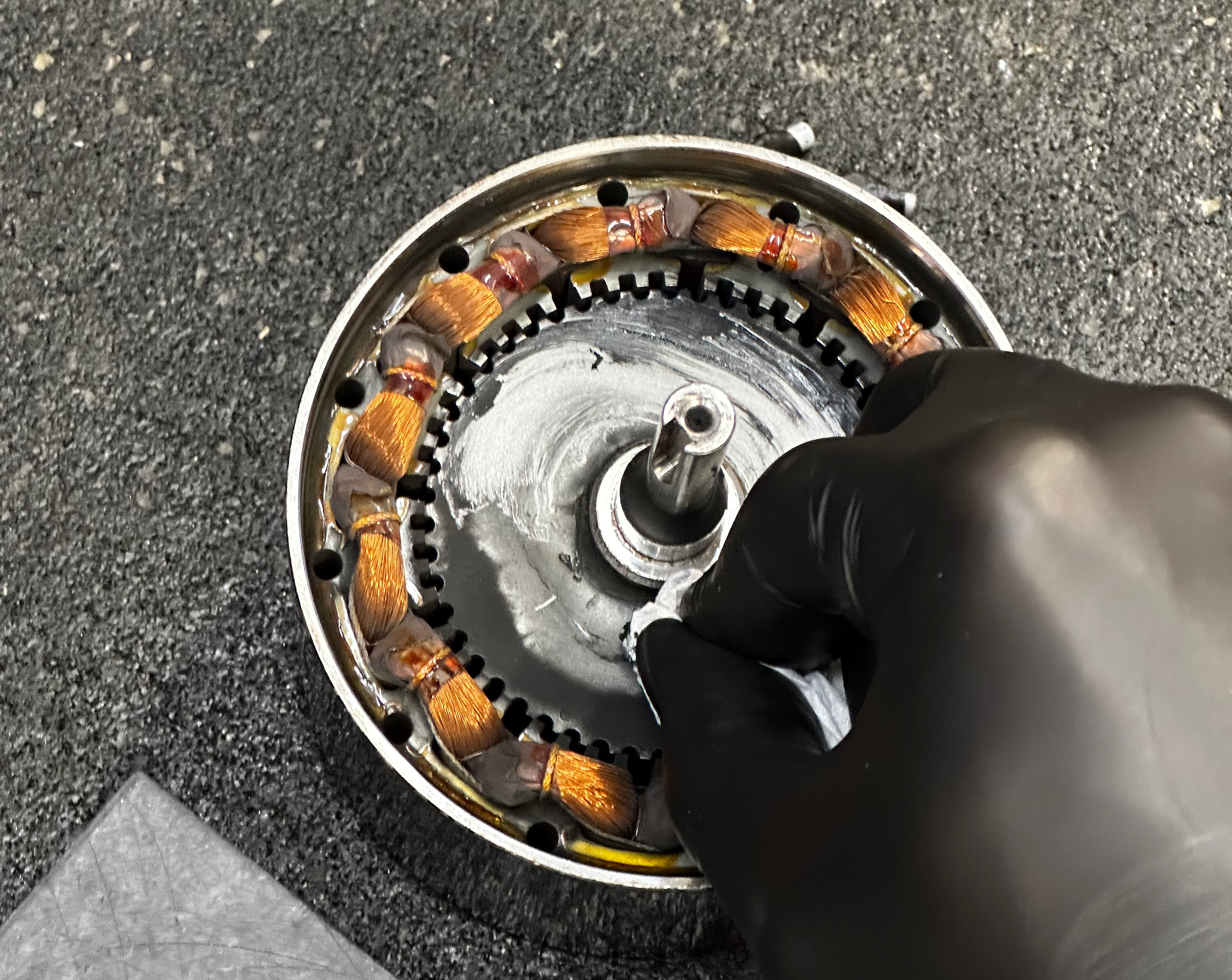 dry clumps of dust being wiped off with the kim wipe.