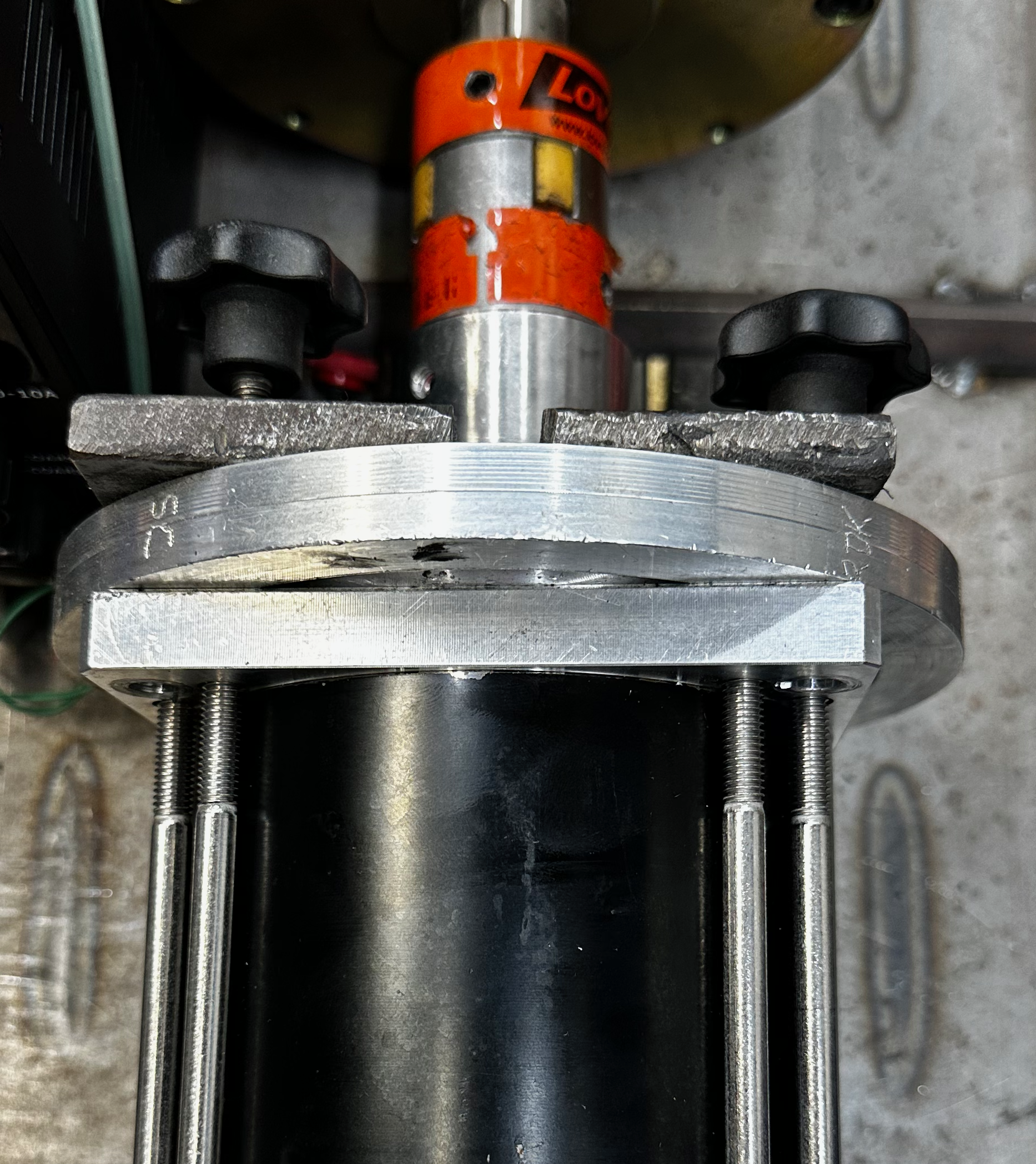 flush motor front plate with the torque tester.