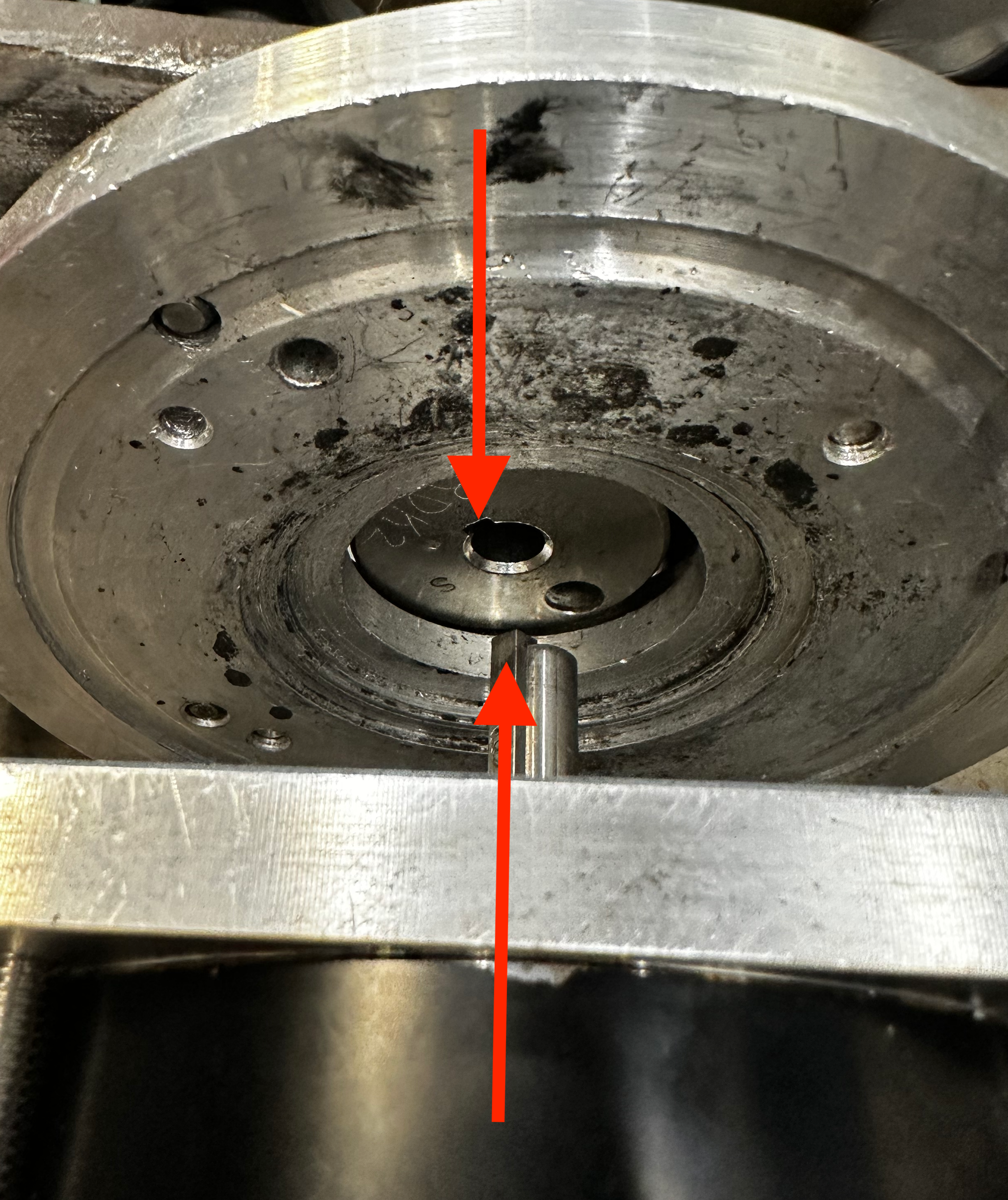 keystock lined up with the clutch.