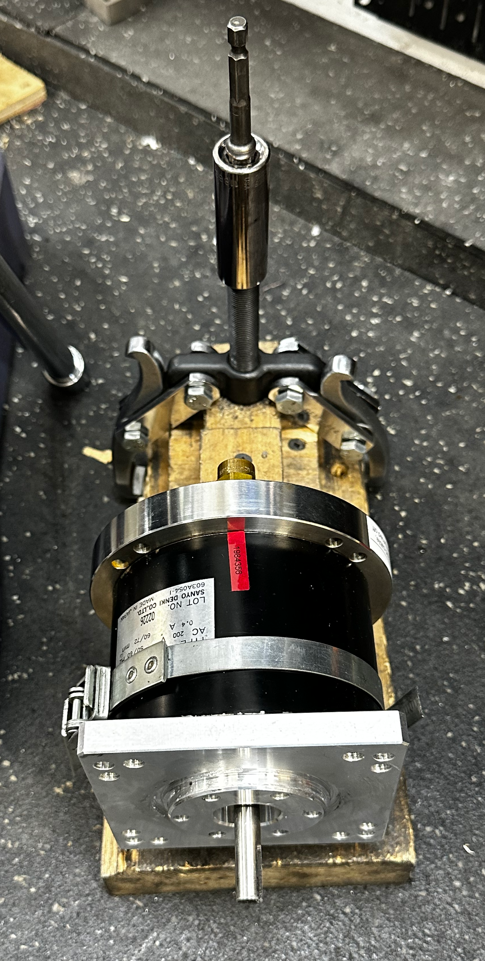 motor fastened into the fixture