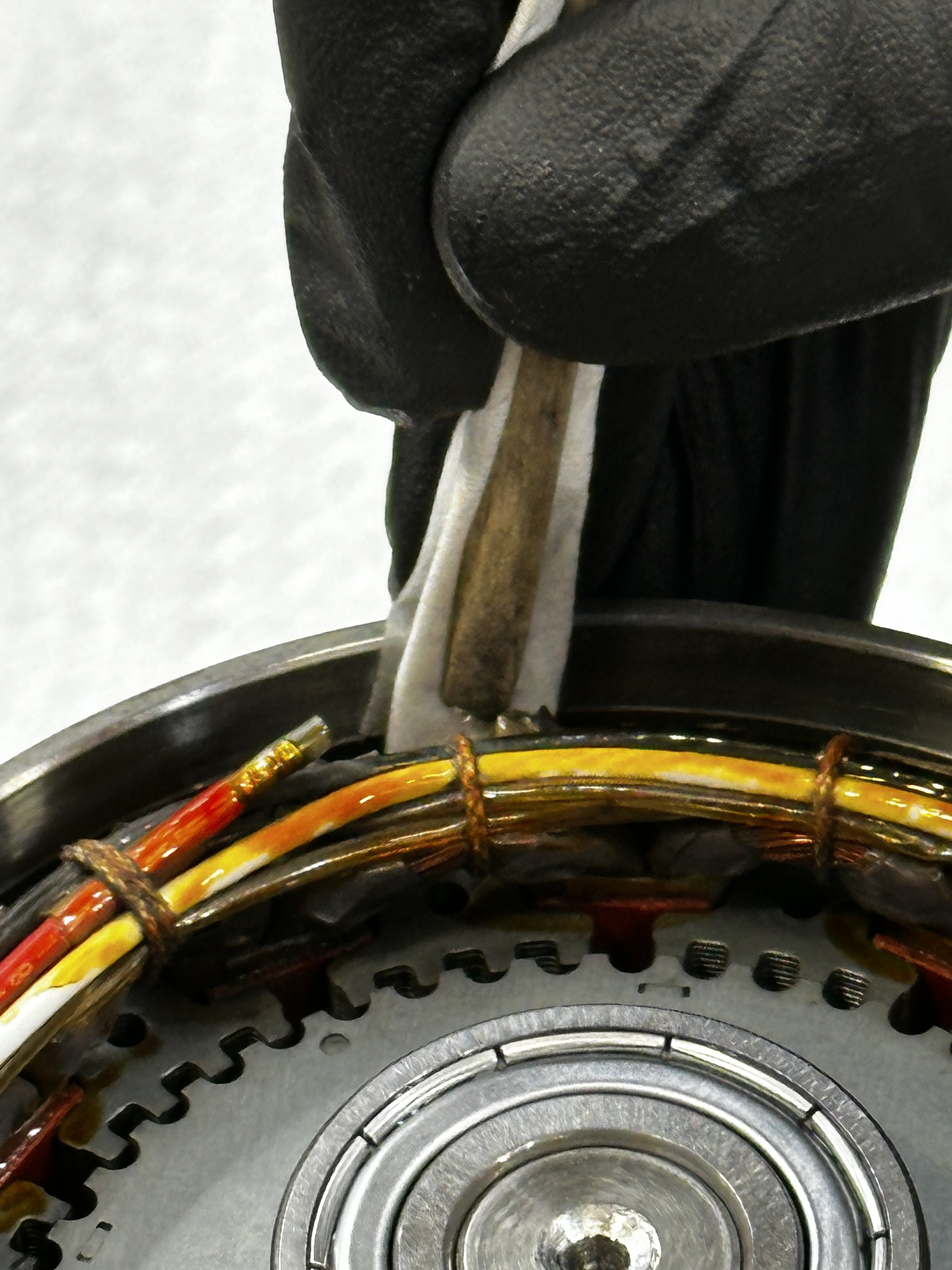 clean o-ring with kim wipe.