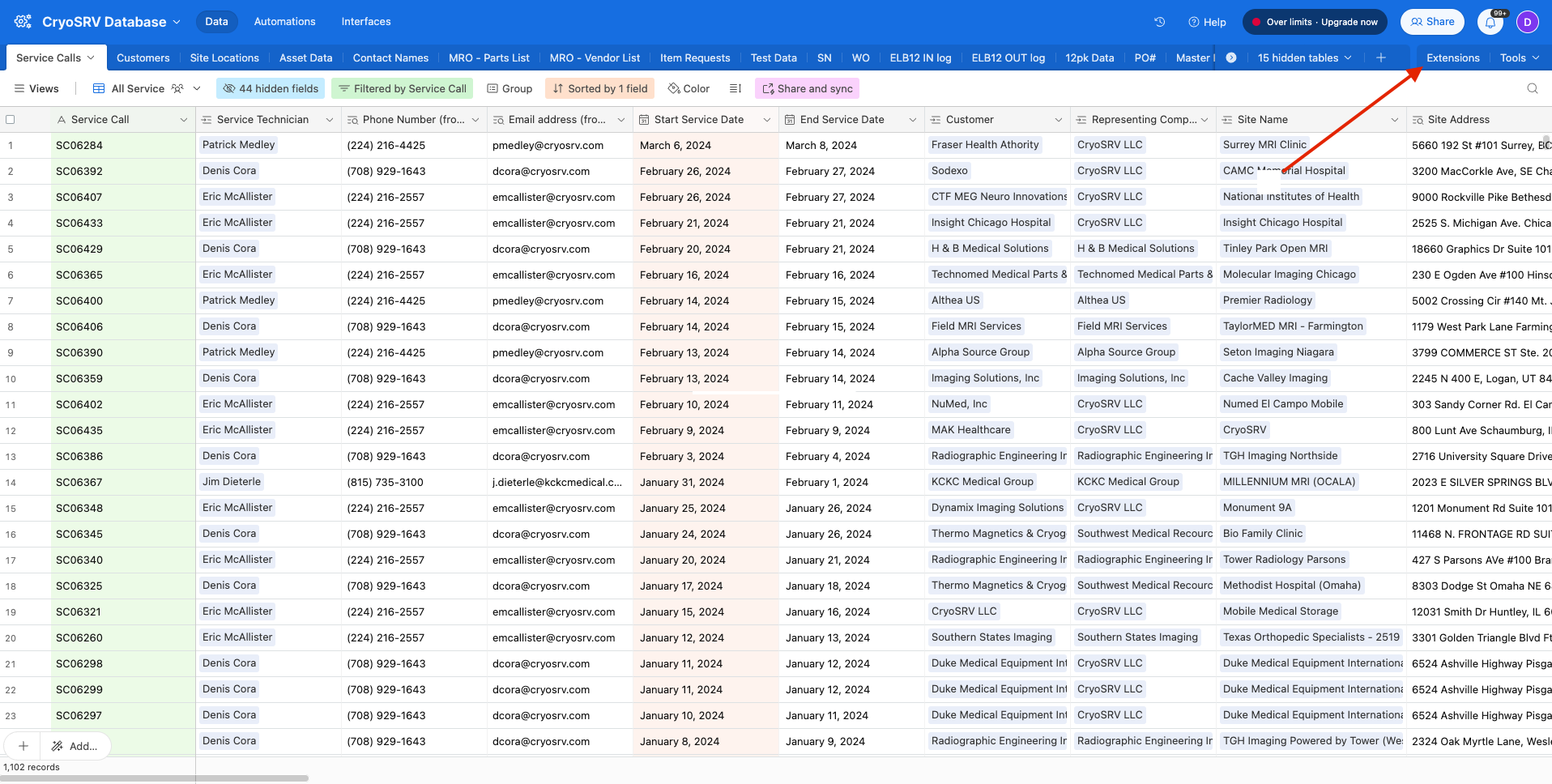 select extensions image